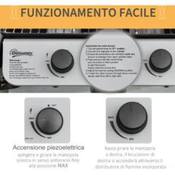 Outsunny Barbecue A Gas Con Coperchio, Bruciatori Da 5.6kW, BBQ E Ruote, 104x49x99cm -Sconto Weber || Campingaz || OUTSUNNY in Italia 55292259 5