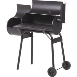 Barbecue A Carbonella Con Coperchio Rotelle E Affumicatore Termometro Nero Katla -Sconto Weber || Campingaz || OUTSUNNY in Italia 55739326 4