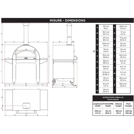 Forno A Legna Per Pizza Da Giardino Esterno 4 Pizze Con Base Alfa Forni 4 Forno A Legna Per Pizza Da Giardino Esterno 4 Pizze Con Base Alfa Forni - immagine 2