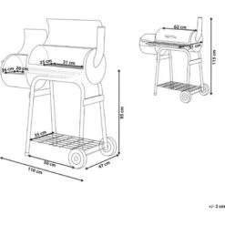 Barbecue A Carbonella Con Coperchio Rotelle E Affumicatore Termometro Nero Satah -Sconto Weber || Campingaz || OUTSUNNY in Italia 58571668 3