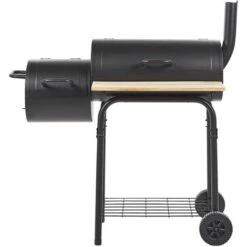 Barbecue A Carbonella Con Coperchio Rotelle E Affumicatore Termometro Nero Satah -Sconto Weber || Campingaz || OUTSUNNY in Italia 58571668 4