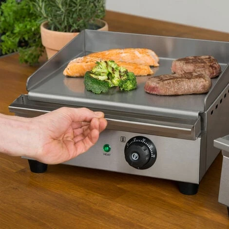 Vertes Piastra Per Griglia Elettrica Professionale, Potenza 1400 Watt, Alloggiamento In Acciaio Inox, Temperatura Regolabile Da 50 A 300°C, Griglia Plancha Elettrica Con Superficie Liscia 31x27cm 6 Vertes Piastra Per Griglia Elettrica Professionale, Potenza 1400 Watt, Alloggiamento In Acciaio Inox, Temperatura Regolabile Da 50 A 300°C, Griglia Plancha Elettrica Con Superficie Liscia 31x27cm - immagine 4
