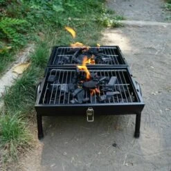 Grill Barbecue Da Tavolo Con Griglia In Acciaio Inox Carbonella Manico In Legno -Sconto Weber || Campingaz || OUTSUNNY in Italia 59903363 3