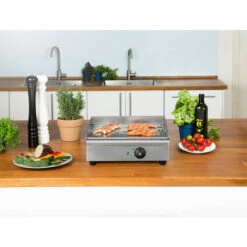 Vertes Piastra Per Griglia Elettrica Professionale, Potenza 1700 Watt, Alloggiamento In Acciaio Inox, Temperatura Regolabile Da 50 A 300°C, Griglia Plancha Elettrica Con Superficie Liscia 40x27cm -Sconto Weber || Campingaz || OUTSUNNY in Italia 59923622 5