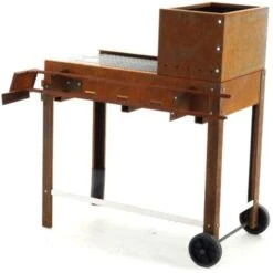 Barbecue A Legna E Carbone Completamente In Corten Piano Cottura Inox 45x50 Cm -Sconto Weber || Campingaz || OUTSUNNY in Italia 60612092 5