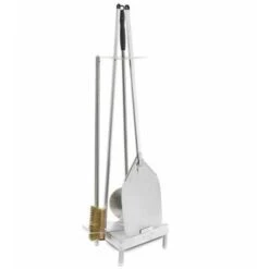 Kit Set 4 Pz Pizza Fatta In Casa Pala Palettino Spazzola Lunghezza 120 Cm Supporto Acciaio Inox Made In Italy Qualità Professionale