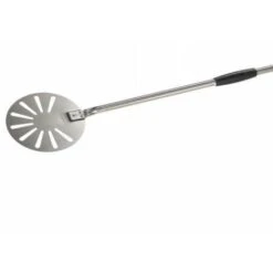 Palettino Pizza Casa Acciaio Inox Forato Tondo D. 20 Cm Manico 120 Cm Made In Italy Qualità Professionale