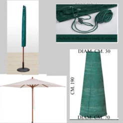 Telo Copriombrello Colore Verde NR14 30x70cm Altezza 190cm Resistente STI -Sconto Weber || Campingaz || OUTSUNNY in Italia 6398819 3