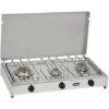 Fornello A Gas Gpl / Metano A 3 Fuochi Pianale In Acciaio Inox Cfparker Mod. 5523G. Colore: Grigio Gpl