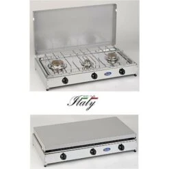 Fornello A Gas Gpl / Metano A 3 Fuochi Pianale In Acciaio Inox Cfparker Mod. 5523G. Colore: Grigio Gpl -Sconto Weber || Campingaz || OUTSUNNY in Italia 64876551 3