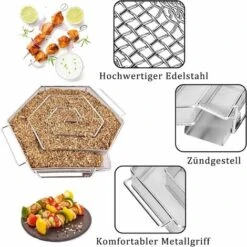 LTS FAFA Generatore Di Fumo Freddo Generatore Di Fumo Freddo Esagonale In Acciaio Inox Con 1 Paio Di Guanti Grill Per Bollitore, Barbecue, Forno Affumicatore, 22,5 X 21,5 X 5,0 Cm -Sconto Weber || Campingaz || OUTSUNNY in Italia 67411229 3