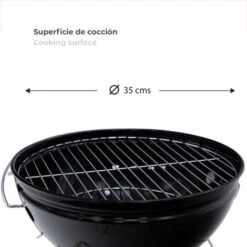 Barbecue A Carbone Portatile Da Tavolo Kekai Tahoe 37x37x44 Cm Coperchio Con Sistema Di Trasporto E Bloccaggio Smaltato Nero -Sconto Weber || Campingaz || OUTSUNNY in Italia 69347070 3