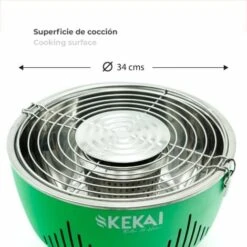 Barbecue A Carbone Portatile Da Tavolo Kekai Crater 35x35x25 Cm Ciotola Raccogli Grassi Con Ventola Regolabile Senza Fumi Verde -Sconto Weber || Campingaz || OUTSUNNY in Italia 69347078 3