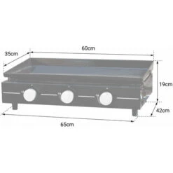 Piastra A Gas MÉRIDA 3 Bruciatori 6 KW Nero -Sconto Weber || Campingaz || OUTSUNNY in Italia 70592472 4