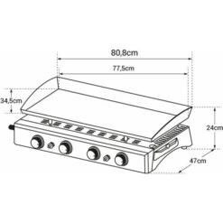 Griglia A Gas VALENCIA - 4 Bruciatori 10kW -Sconto Weber || Campingaz || OUTSUNNY in Italia 70592552 4