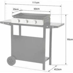 Piastra A Gas MÉRIDA 3 Bruciatori + Carrello -Sconto Weber || Campingaz || OUTSUNNY in Italia 70592641 4