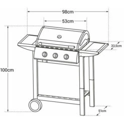 Barbecue A Gas HAWAÏ - 3 Bruciatori 8,4kW -Sconto Weber || Campingaz || OUTSUNNY in Italia 70592684 4