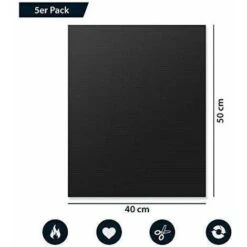 Tappetino Per Barbecue X5 - Set Di 5 Tappetini Per Griglia XL 50x40 Cm Riutilizzabili Antiaderenti - Fogli Per Forno A Gas Barbecue Elettrico Carbone Legna Microonde Silicone - Nero -Sconto Weber || Campingaz || OUTSUNNY in Italia 70835887 3