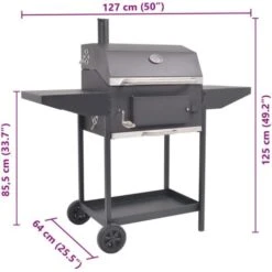 Barbecue A Carbonella Con Ripiano Inferiore Nero VidaXL -Sconto Weber || Campingaz || OUTSUNNY in Italia 7220932 3