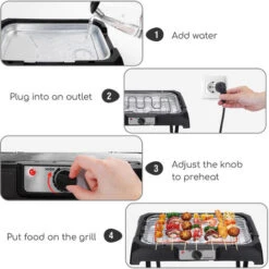 Aigostar Lava Pro - Griglia Senza Fumo, Griglia Per Barbecue Elettrica Con Piedini E Tavolo Da Esterno. Antiaderente Con Vassoio Rimovibile -Sconto Weber || Campingaz || OUTSUNNY in Italia 72603491 3