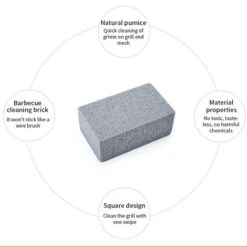 1pc BBQ Grill Brick Grill Pan Cleaner Grill Raschietto Pulizia Pietra BQ Supporto Macchia Grease Cleaner BBQ Strumento Pulizia Pietra (10×7×4cm)