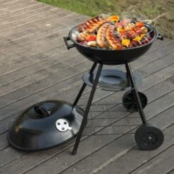 WOLTU Barbecue A Carbonella Portatile Grill Rotonda Griglia A Carbone Con Ruote -Sconto Weber || Campingaz || OUTSUNNY in Italia 80879144 3