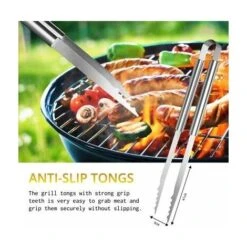 SET BARBECUE Kit Professionale 7 Pezzi In Acciaio Inox-Portatile Accessori BBQ -Sconto Weber || Campingaz || OUTSUNNY in Italia 81664808 4