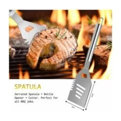 SET BARBECUE Kit Professionale 7 Pezzi In Acciaio Inox-Portatile Accessori BBQ -Sconto Weber || Campingaz || OUTSUNNY in Italia 81664808 5