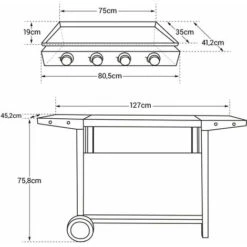 Piastra A Gas MÉRIDA 4 Bruciatori + Carrello -Sconto Weber || Campingaz || OUTSUNNY in Italia 81880932 4