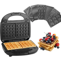 Piastra Elettrica Antiaderente 7in1 750W Waffle Tostapane Tostiera Toast ToSK907