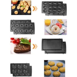 Piastra Elettrica Antiaderente 7in1 750W Waffle Tostapane Tostiera Toast ToSK907 -Sconto Weber || Campingaz || OUTSUNNY in Italia 85755476 3