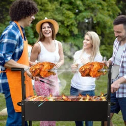 Barbecue Elettrici Set Di Spiedo Per Carne BBQ In Acciaio Inox 107cm Morsetto Per Carne BBQ Con Motore Incl. Aghi Per Carne, 220V - 240V HENGMEI -Sconto Weber || Campingaz || OUTSUNNY in Italia 88136445 4