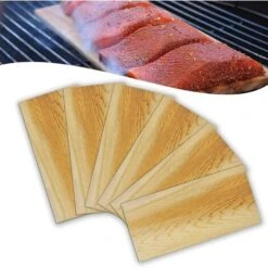 Cedar Barbecue Board 6pcs Cedar Smoking Boards 100% Natural Flame Salmon Board Cedar Planks Supporting Equipment Barbecue Board HENGMEI