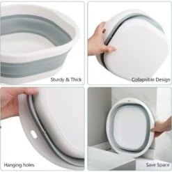 MINKUROW 2 Pezzi Ciotola Pieghevole Bacinella Pieghevole Lavabo Rotondo Pieghevole In Silicone Multifunzione Per Campeggio, Roulotte, Attività All'Aperto, Cucina, Viaggi, Campeggio, Escursionismo (Blu -Sconto Weber || Campingaz || OUTSUNNY in Italia 88623738 3