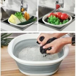 MINKUROW 2 Pezzi Ciotola Pieghevole Bacinella Pieghevole Lavabo Rotondo Pieghevole In Silicone Multifunzione Per Campeggio, Roulotte, Attività All'Aperto, Cucina, Viaggi, Campeggio, Escursionismo (Blu -Sconto Weber || Campingaz || OUTSUNNY in Italia 88623738 4