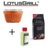 Barbecue Arancio Con Batterie E Cavo Di Alimentazione USB + 1Kg Di Carbonella Di Faggio + Gel Combustibile Inodore Per Barbecue 200ml -Lotus Grill -Sconto Weber || Campingaz || OUTSUNNY in Italia 89577363 1