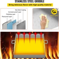 VEVOR Griglia Barbecue In Acciaio Al Carbonio Rettangolare Con Supporto Da Terra 63,5 X 43,1 Cm, Griglia BBQ Carne Pesce Salsicce A Carbone Pellet Di Legno Da Cortile Giardino Campeggio Uso Esterno -Sconto Weber || Campingaz || OUTSUNNY in Italia 92082806 5