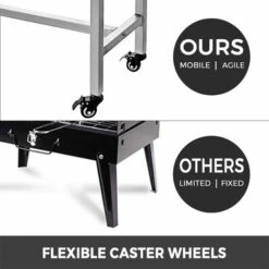 VEVOR BBQ Griglia A Carbone 25W Griglia Per Barbecue A Carbone Pesante Acciaio Inossidabile Rimovibile 45 Pollici Dotata Di Coperchio E Indicatore Di Temperatura Portatile Per Campeggio -Sconto Weber || Campingaz || OUTSUNNY in Italia 92082821 2