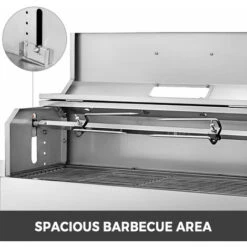VEVOR BBQ Griglia A Carbone 25W Griglia Per Barbecue A Carbone Pesante Acciaio Inossidabile Rimovibile 45 Pollici Dotata Di Coperchio E Indicatore Di Temperatura Portatile Per Campeggio -Sconto Weber || Campingaz || OUTSUNNY in Italia 92082821 4