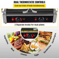 VEVOR Piastra Panini Elettrica 3600W Piastra Elettrica Per Panini Griglia Bistecchiera Elettrica Doppia Scanalatura -Sconto Weber || Campingaz || OUTSUNNY in Italia 92855659 5