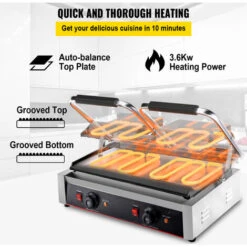 VEVOR Piastra Panini Elettrica 3600W Griglia Bistecchiera Doppia Scanalatura -Sconto Weber || Campingaz || OUTSUNNY in Italia 92855660 3