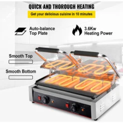 VEVOR 220V Piastra Per Barbecue, Sandwich Elettrica 3600W, Piastra Di Cottura Doppie Teste In Acciaio Inox, Piastre Grill Commerciale Da 50 A 300 ℃ -Sconto Weber || Campingaz || OUTSUNNY in Italia 92855667 3