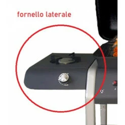 BARBECUE GAS BBQ GRILL PORTATILE RUOTE PIETRA LAVICA 2FUOCHI 1 FORNELLO LATERALE -Sconto Weber || Campingaz || OUTSUNNY in Italia 93958470 4