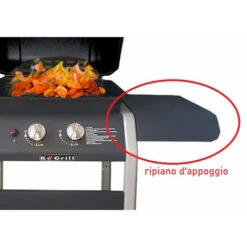 BARBECUE GAS BBQ GRILL PORTATILE RUOTE PIETRA LAVICA 2FUOCHI 1 FORNELLO LATERALE -Sconto Weber || Campingaz || OUTSUNNY in Italia 93958470 5