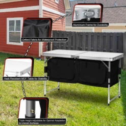 Randaco Cucina Da Campeggio 2 Scomparti 2 Ripiani - Armadio Da Cucina, Cucina Da Campeggio -Sconto Weber || Campingaz || OUTSUNNY in Italia 95849615 3