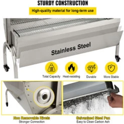 VEVOR Girarrosto Elettrico 40W In Acciaio Inox Con Griglia Forchetta Per Agnello Tacchino BBQ Esterno Da Campeggio Carico Max. 60kg, Set Girarrosto Elettrico Con Parabrezza Per Barbecue Agnello Pollo -Sconto Weber || Campingaz || OUTSUNNY in Italia 95860546 5