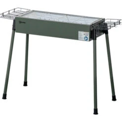 Outsunny Barbecue A Carbonella Con 2 Griglie E Cestini Laterali, 77x30x70cm, Verde Scuro