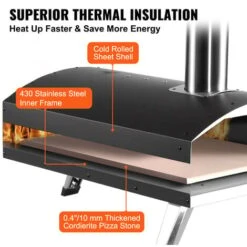 VEVOR Forno Per Pizza Portatile A Pellet Di Legno Con Pietra Per Pizza 12 Pollici Temperatura Max. 540℃, Forno Pizza Portatile Da Esterno A Pellet Di Legno Per Viaggio Campeggio Festa Evento Banchetto -Sconto Weber || Campingaz || OUTSUNNY in Italia 96461208 4