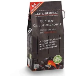 Carbone Di Legna Per Barbecue In Faggio LOTUS GRILL Sacco Da 1KG