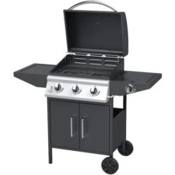 Barbecue A Gas Pietra Lavica 3 Fuochi + Fornello E Piano Laterali Termostato -Sconto Weber || Campingaz || OUTSUNNY in Italia 97740483 3